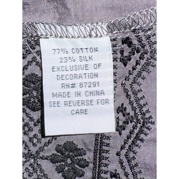 Johnny Was Gray Embroidered Tunic Top Size 3X New With Defect Bohemian - Picture 5 of 6